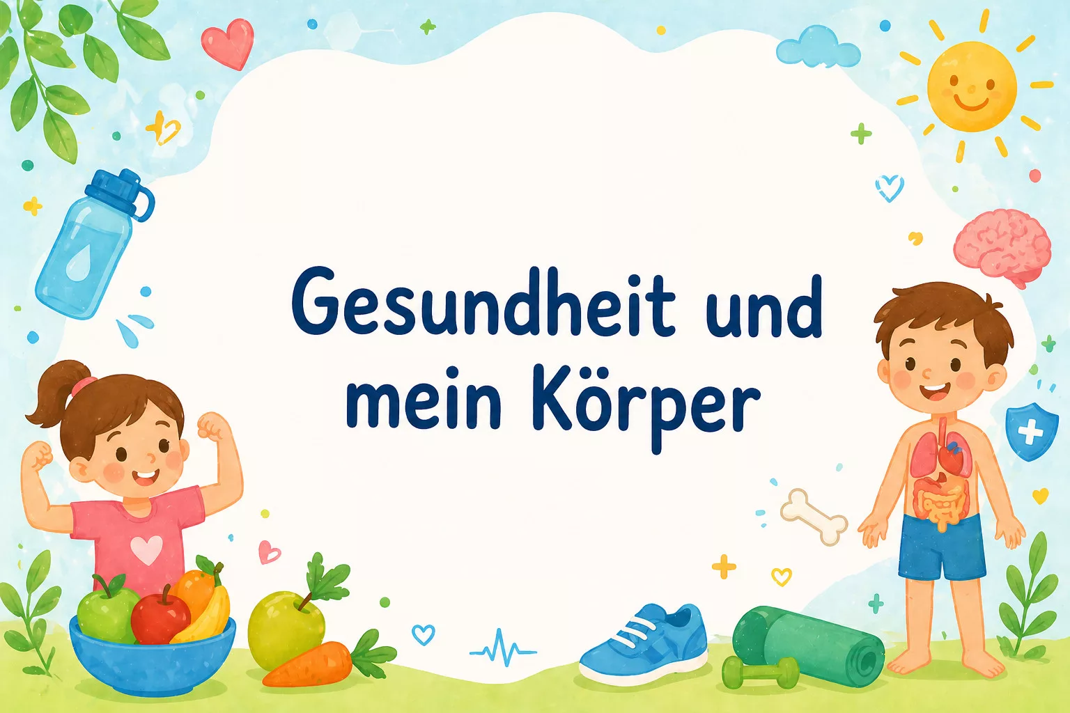 eine fröhliche, bunte illustration mit 